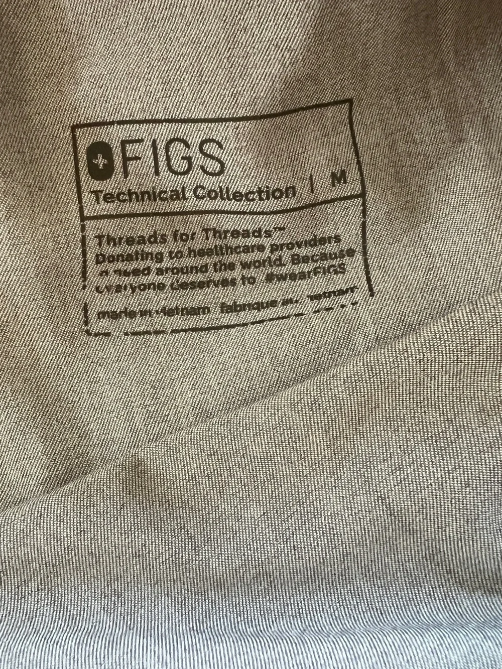 Figs Men's Gray Pants with Teal Drawcord